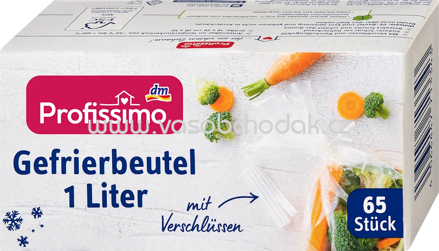 Profissimo Gefrierbeutel 1 l mit Verschlüssen, 65 St