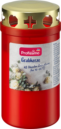Profissimo Grabkerze mit Deckel rot, 1 St