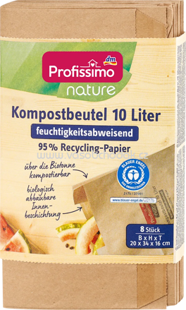 Profissimo Kompostbeutel nature feuchtigkeitsabweisend 10 l, 8 St