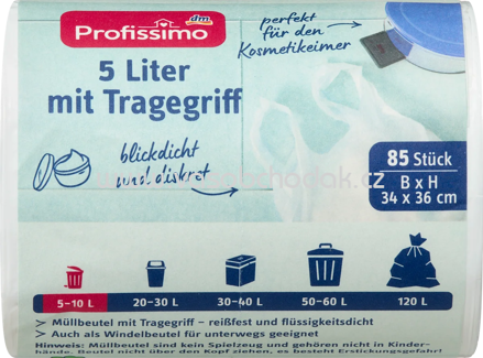 Profissimo Müllbeutel 5 l mit Tragegriff, 85 St