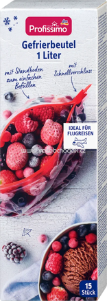 Profissimo Gefrierbeutel 1 l mit Schnellverschluss, 15 St