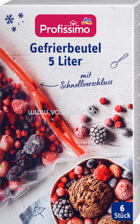 Profissimo Gefrierbeutel 5 l mit Schnellverschluss, 6 St
