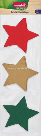  Profissimo Geschenkanhänger nature "Sterne", 24 St