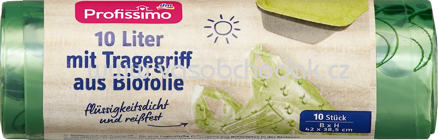 Profissimo Müllbeutel 10 l mit Tragegriff aus Biofolie, 10 St