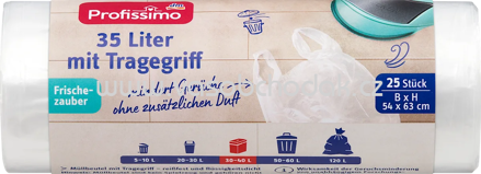 Profissimo Müllbeutel 35 l mit Tragegriff Frischezauber, 25 St