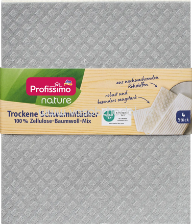 Profissimo nature Trockene Schwammtücher, 4 St