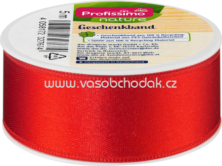 Profissimo Satinband nature "rot", 5 m