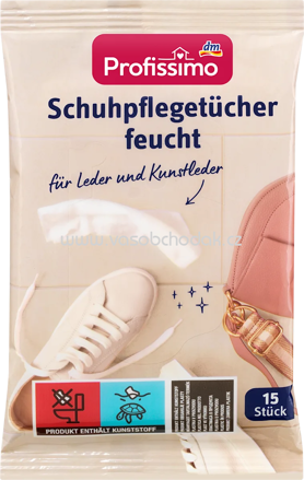 Profissimo Schuhpflegetücher feucht, 15 St