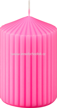 Profissimo Stumpenkerze Rille 100/70 neon pink, 1 St
