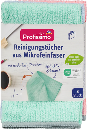 Profissimo Reinigungstücher aus Mikrofeinfaser, 3 St