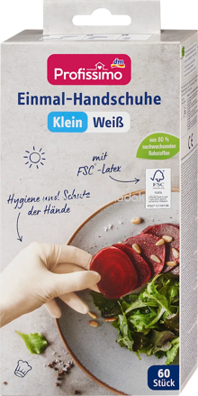 Profissimo Einmal-Handschuhe Latex weiß Klein, 60 St