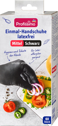 Profissimo Einmalhandschuhe latexfrei schwarz Mittel, 60 St