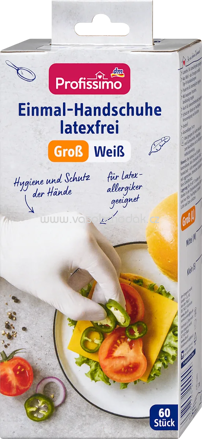 Profissimo Einmalhandschuhe latexfrei weiß Groß, 60 St