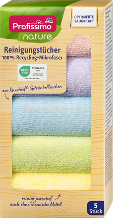Profissimo Reinigungstücher nature 100% Recycling-Mikrofaser, 5 St
