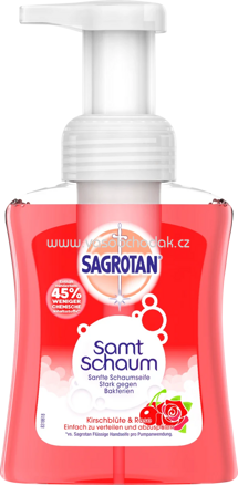 Sagrotan Samt-Schaum Handwaschschaum Kirschblüte & Rose, 250 ml
