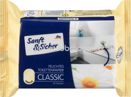 Sanft&Sicher Feuchtes Toilettenpapier Classic Kamille Nachfüllpackung, 70 St