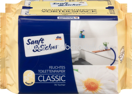 Sanft&Sicher Feuchtes Toilettenpapier Classic Kamille, 2x70 St, 140 St