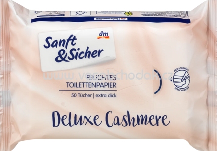 Sanft&Sicher Feuchtes Toiliettenpapier Deluxe Cashmere, 50 St