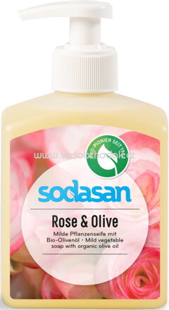 Sodasan Flüssigseife Rose & Olive, 300 - 1000 ml