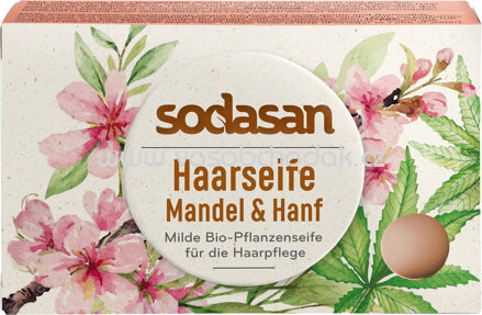 Sodasan Haarseife Mandel & Hanf, 100g, 1 St