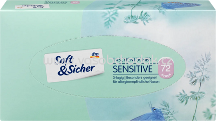 Soft&Sicher Taschentücher Box sensitive, 3-lagig, 72 St