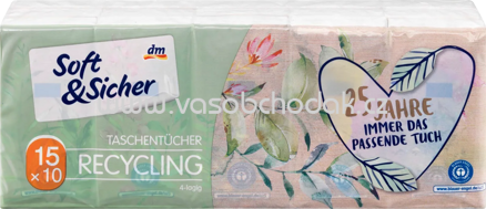 Soft&Sicher Recycling-Taschentücher, 15x10 Stück, 150 Btl