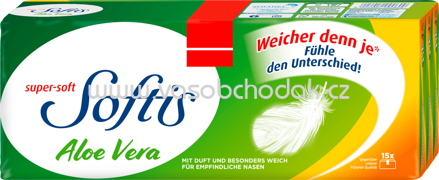 Softis Taschentücher super-soft Aloe Vera, 15x9 St, 135 St