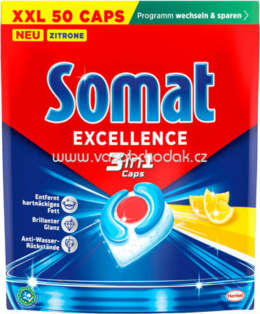 Somat Spülmaschinen Caps Excellence 3in1 Zitrone, 50 St