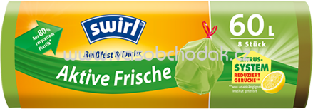 Swirl Aktive Frische Müllbeutel, 60l, 8 St