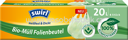 Swirl Bio Müll Folienbeutel mit Tragegriff, 20l, 6 St