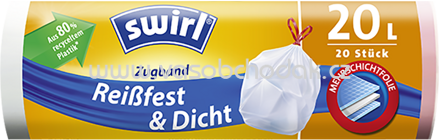 Swirl Reißfest & Dicht Zugband Müllbeutel, 20l, 20 St