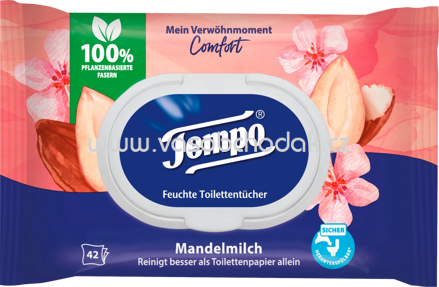 Tempo Feuchtes Toilettenpapier Mandelmilch & Panthenol, 42 St