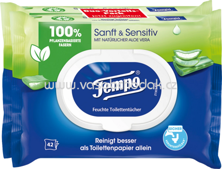 Tempo Feuchtes Toilettenpapier sanft & sensitiv Aloe Vera, 2x42 St, 84 St