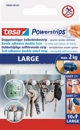 Tesa Powerstrips Large für maximal 2 kg, 10 St