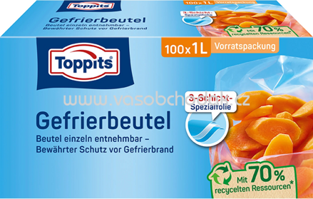 Toppits Gefrierbeutel Vorratspack, 1l, 100 St