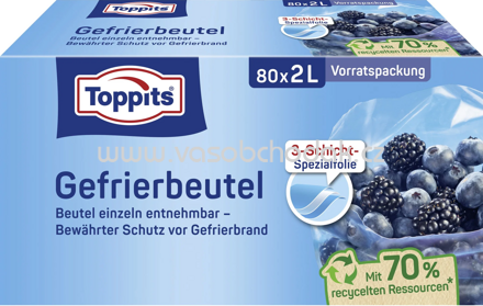 Toppits Gefrierbeutel Vorratspack, 2l, 80 St