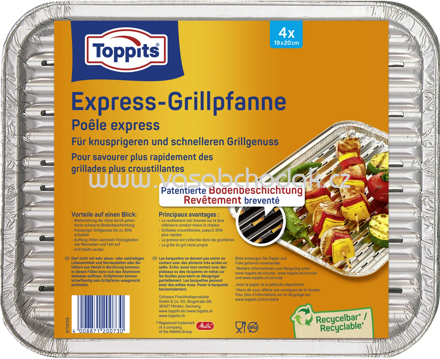 Toppits Express-Grillpfanne, 19x20 cm, 4 St