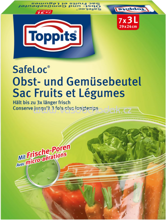 Toppits SafeLoc Obst und Gemüsebeutel, 3l, 7 St