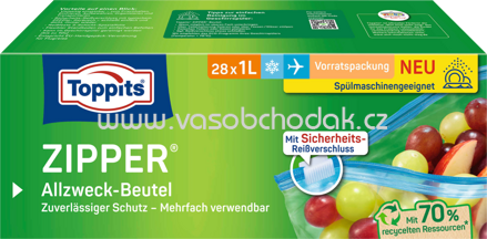 Toppits Zipper Allzweck Beutel, 1l, 28 St