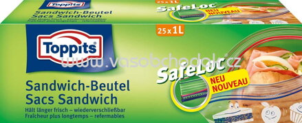 Toppits SafeLoc Sandwich Beutel, 1l, 25 St