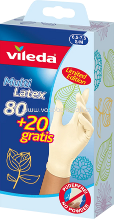 Vileda Einmalhandschuhe MultiLatex, Größe S/M, 100 St