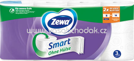 Zewa Toilettenpapier Smart, 3-lagig, 300 Blatt, 4 - 8 Rollen