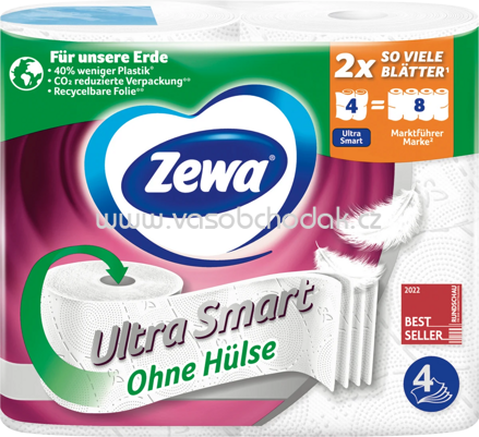 Zewa Toilettenpapier Ultra Smart, 4-lagig, 4x280 Blatt, 4 Rollen