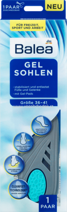 Balea Einlegesohlen Gel, Größe 36-41, 2 St