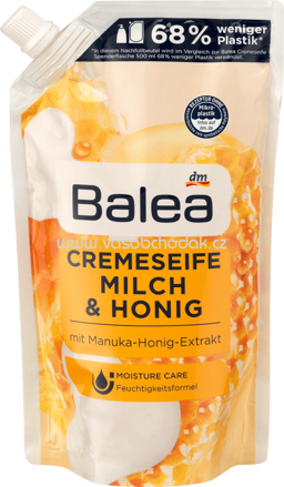 Balea Flüssigseife Milch & Honig, Nachfüllpack, 500 ml