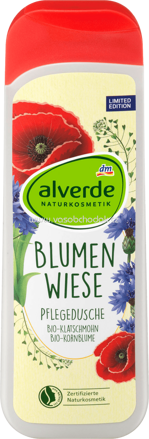 Alverde NATURKOSMETIK Duschgel Blumenwiese Bio-Klatschmohn Bio-Kornblume, 250 ml