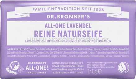 Dr.Bronner's Seifenstück Reine Naturseife all-one Lavendel, 140g