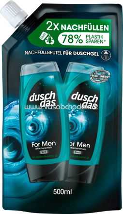 Duschdas Duschgel For Men Nachfüllpack, 500 ml