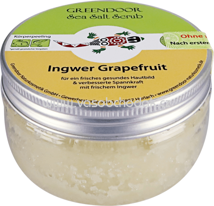 Greendoor Sea Salt Scrub Ingwer + Grapefruit, 280g