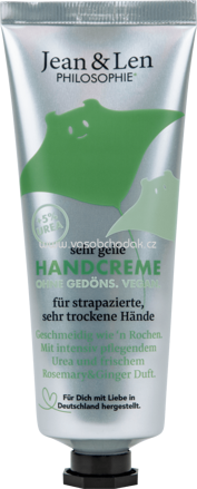 Jean&Len Handcreme Urea Rosemary & Ginger, 75 ml